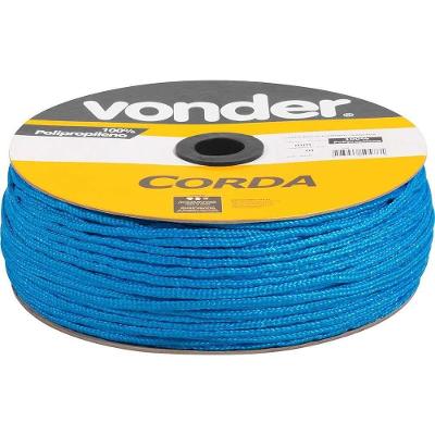 Corda Multifilamento Trançada 6,0 Mm X 165 M, Azul, Em Carretel, Vonder
