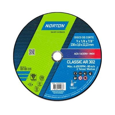 Disco De Corte Metal Classic 9'' Norton - Para Cortes E Desbastes Em Geral