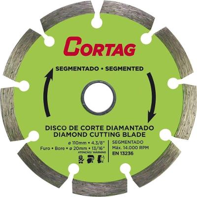 Disco De Corte Diamantado, Segmentado, 110 Mm, Furo 20 Mm, Cortag Ostenvonder
