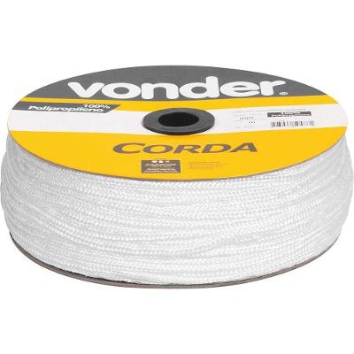 Corda Multifilamento Trançada 6,0 Mm X 165 M, Branca, Em Carretel, Vonder