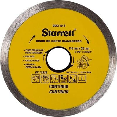 Disco De Corte Diamantado, 110 Mm X 20 Mm, Contínuo, Ddc110-s Starrett Ostenvonder