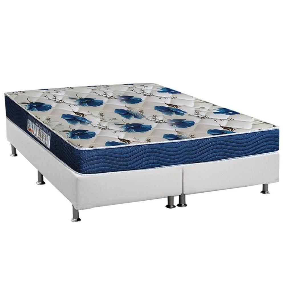 Cama Box Queen: Colchão Anatômico Ortobom D28/EP Fort Tech ISO 60 + Base CRC Courano White(158x198) - 1