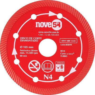 Disco De Corte Diamantado, 105 Mm, Turbo, N4, Nove54 Ostenvonder