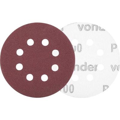 Disco De Lixa Com Costado Em Pluma 125 Mm, Grão 100, Com 8 Furos, Embalagem Com 10 Peças, Vonder Ostenvonder
