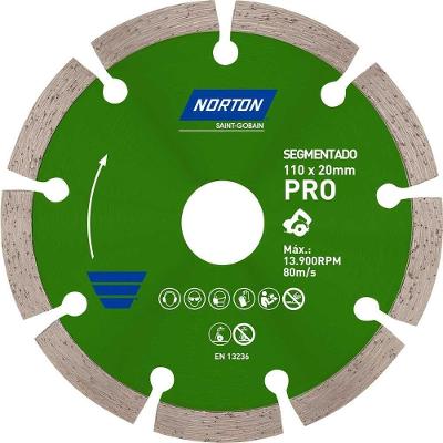 Disco De Corte Diamantado Linha Pró 110 Mm Segmentado Norton Ostenvonder