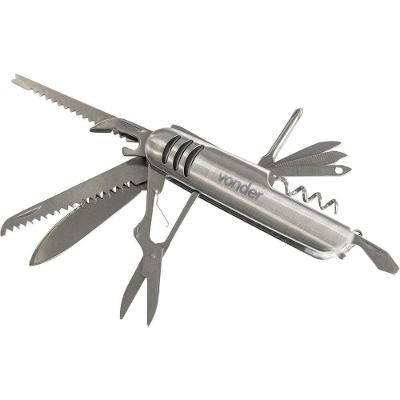 Canivete Multiuso, Em Aço Inox, 11 Em 1, Vonder
