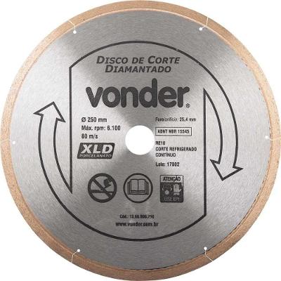 Disco De Corte Diamantado, 250 Mm, Contínuo, Para Porcelanato, Xld Vonder Ostenvonder