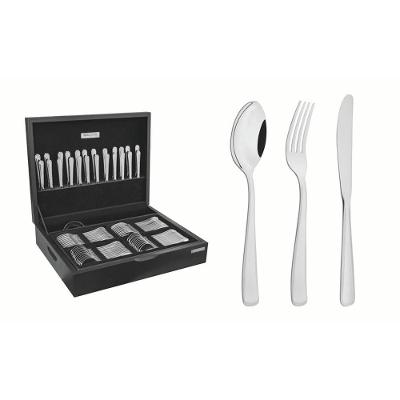 Faqueiro Tramontina Pacific 101 Peças Aço Inox Facas Mesa Forjadas Alto Brilho Estojo Madeira Tramontina