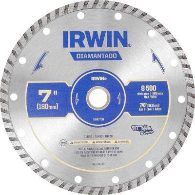 Disco De Corte Diamantado, Turbo, 180 Mm, Furo De 22,23 Mm, Iw47700 Irwin