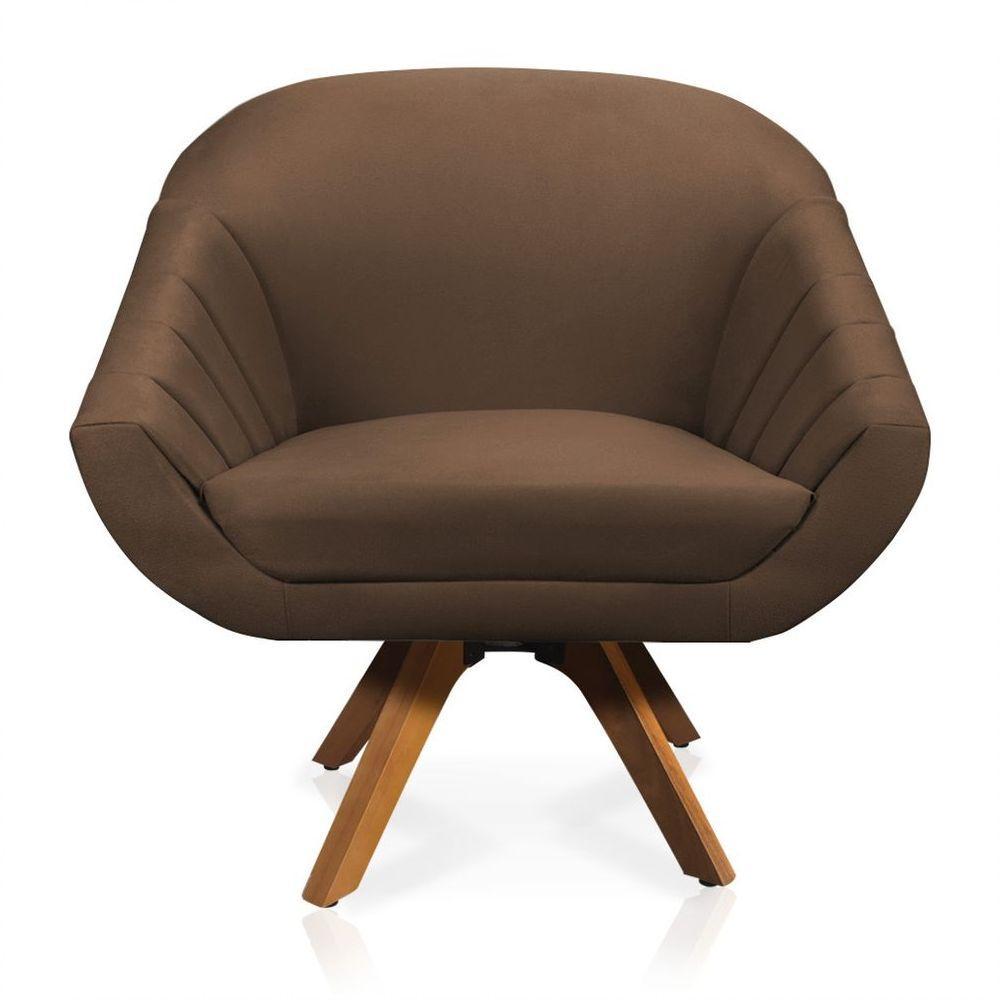 Kit 01 Namoradeira 02 Lugares E 02 Poltronas Giovana Suede Marrom - 5