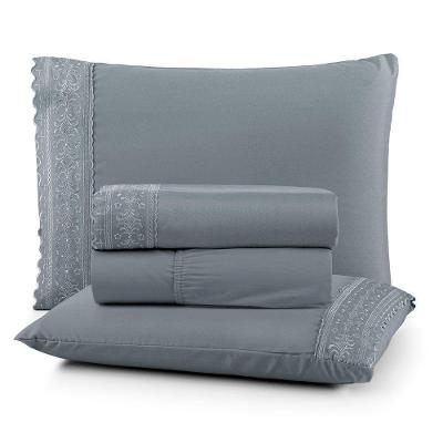 Jogo De Cama Nobless Casal Padrão 04 Peças 100% Poliéster - Cinza