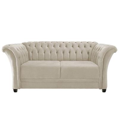 Namoradeira Chesterfield Sofia Suede Bege Amarena Móveis