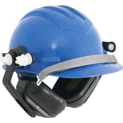 Capacete Azul, Com Aba Frontal E Abafador De Ruídos,3187, Ledan Azul