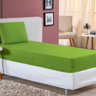 Jogo De Cama Solteiro Nobre 2 Peças Lençol Com Elástico De 30cm De Altura Malha 100% Algodão - Pistache