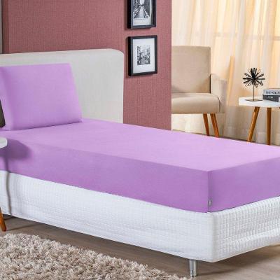 Jogo De Cama Solteiro Nobre 2 Peças Lençol Com Elástico De 30cm De Altura Malha 100% Algodão - Lilás