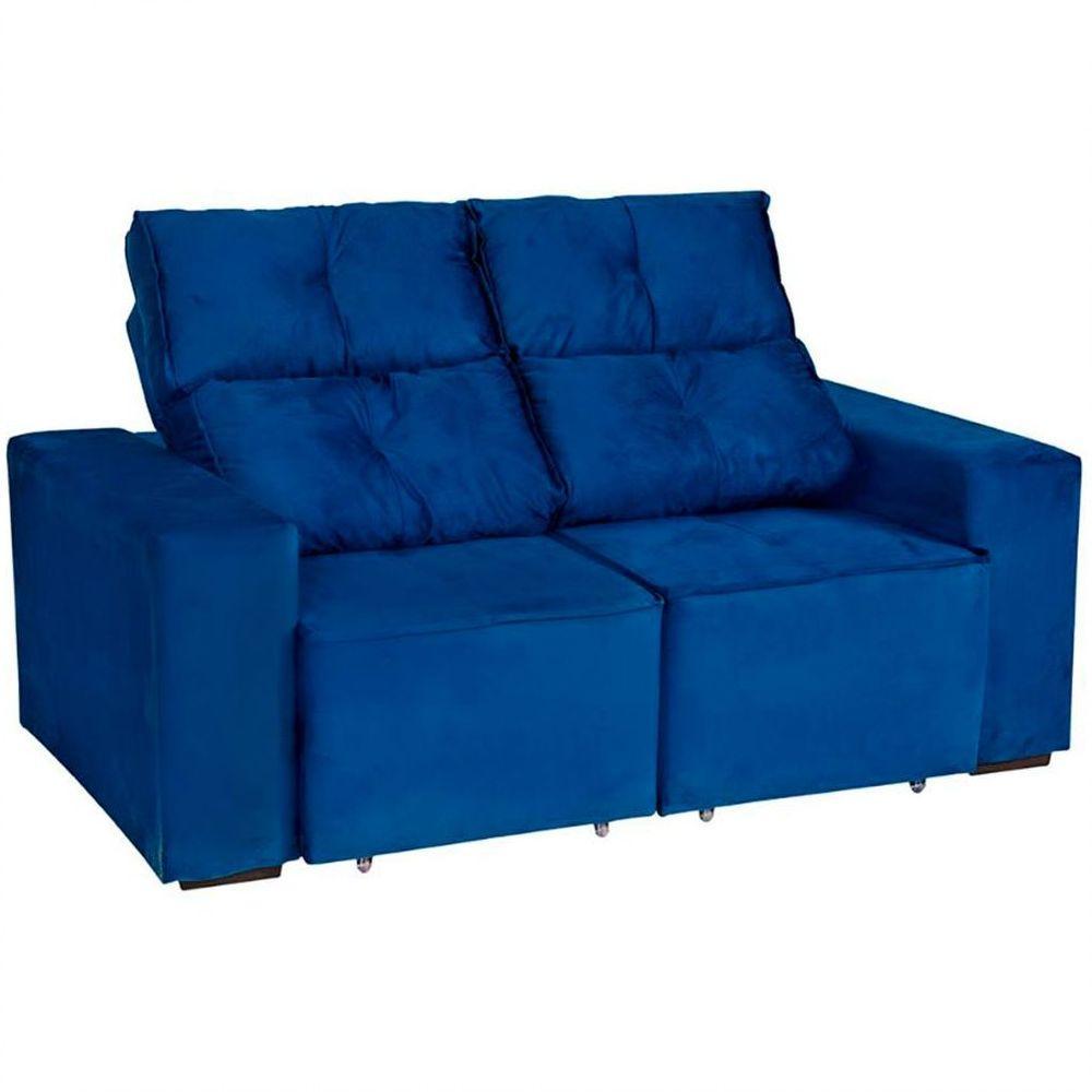 Estofado Adapt 2 Lugares Retrátil E Reclinável Espuma D23 Paraná Azul - 1