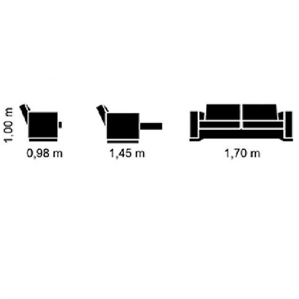 Estofado Adapt 2 Lugares Retrátil E Reclinável Espuma D23 Paraná Azul - 2