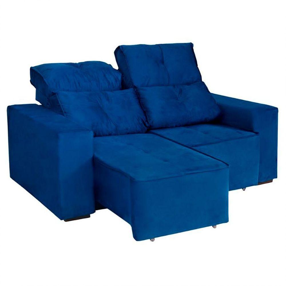 Estofado Adapt 2 Lugares Retrátil E Reclinável Espuma D23 Paraná Azul - 4
