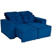 Estofado Adapt 2 Lugares Retrátil E Reclinável Espuma D23 Paraná Azul - 3