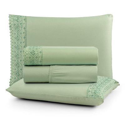 Jogo De Cama Nobless Casal Padrão 04 Peças 100% Poliéster - Verde Folha
