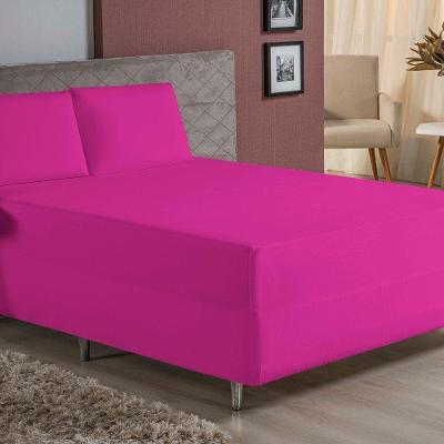 Jogo De Cama Queen Nobre 3 Peças Luva De Box 55cm De Altura Malha 100% Algodão - Pink