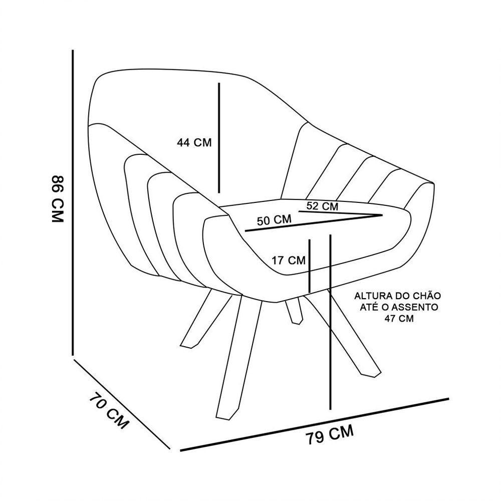 Kit 01 Namoradeira 02 Lugares E 02 Poltronas Giovana Suede Marrom Rato - 3