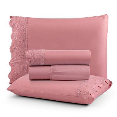 Jogo De Cama Nobless Queen 04 Peças 100% Poliéster - Rosa Antigo