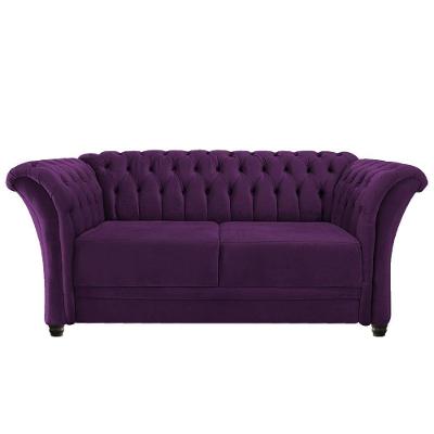 Namoradeira Chesterfield Sofia Suede Roxo
