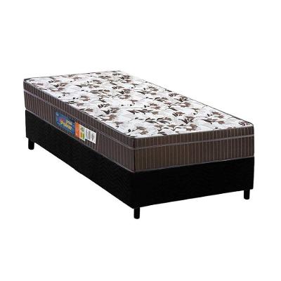 Cama Box Solteiro: Colchão Ortopédico Polar D28/Ep Anatômico Orthoface Firme + Base Black(88X188)