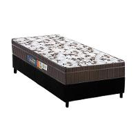 Cama Box Solteiro: Colchão Ortopédico Polar D28/Ep Anatômico Orthoface Firme + Base Black(88X188) - 1