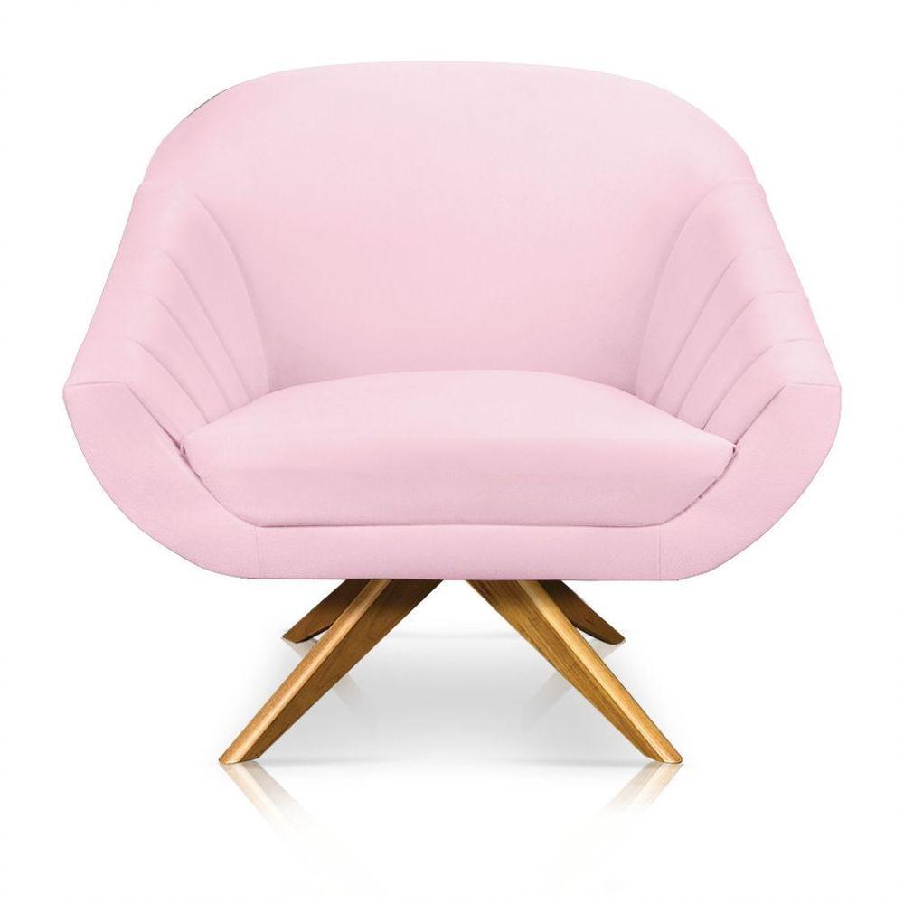 Kit 01 Namoradeira 02 Lugares E 02 Poltronas Giovana Suede Rosa Bebê - 5