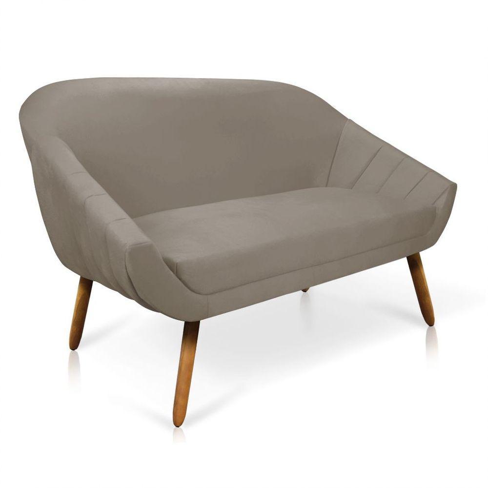 Kit 01 Namoradeira 02 Lugares E 02 Poltronas Giovana Suede Marrom Rato - 7