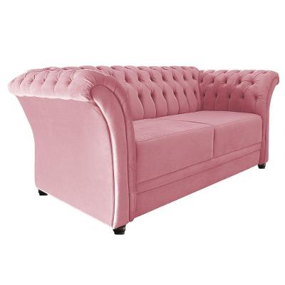 Namoradeira Chesterfield Sofia Suede Rosa Bebê