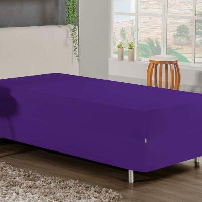 Jogo De Cama Solteiro Nobre 2 Peças Luva De Box 55cm De Altura Malha 100% Algodão - Roxo