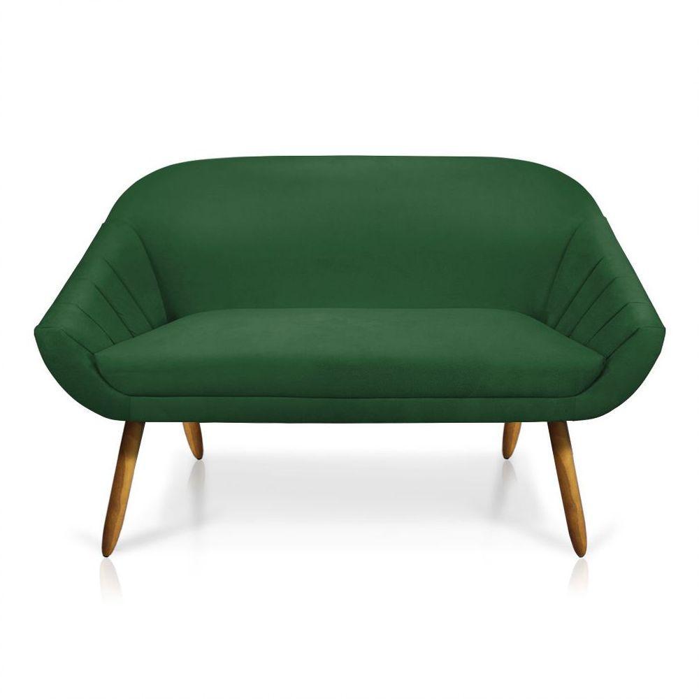 Kit 01 Namoradeira 02 Lugares E 02 Poltronas Giovana Suede Verde - 4