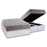 Cama Box Baú King: Colchão Molas Enadas Anjos Master Richesse + Base White(193X203) - 1
