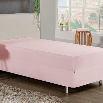 Jogo De Cama Solteiro Nobre 2 Peças Luva De Box 55cm De Altura Malha 100% Algodão - Rosa