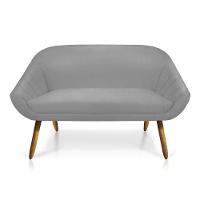 Kit 01 Namoradeira 02 Lugares E 02 Poltronas Giovana Suede Cinza