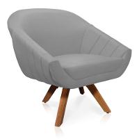 Kit 01 Namoradeira 02 Lugares E 02 Poltronas Giovana Suede Cinza - 5