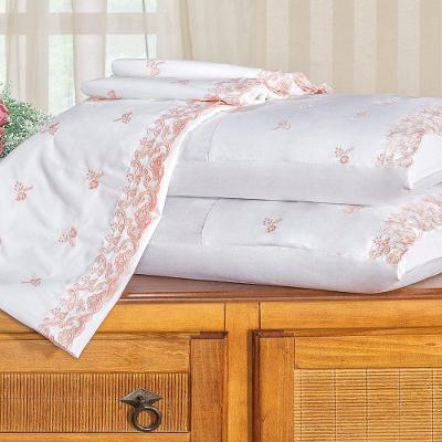 Jogo De Cama Rivieri Casal Queen 4 Peças Percal 400 Fios 100% Algodão - Branco