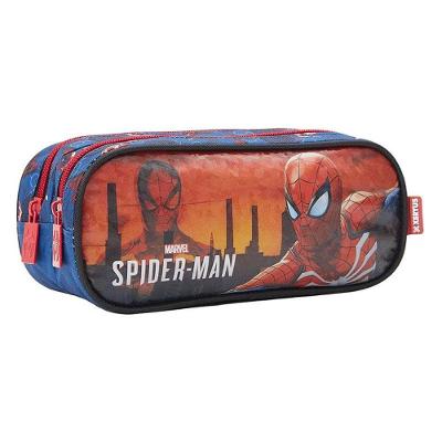 Estojo Escolar Infantil Duplo Spider Man 13355 Azul - Xeryus