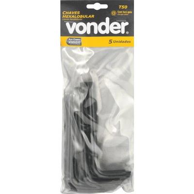 Chave Hexalobular T50 C- Furo Guia Crv C- 05 Peças Vonder