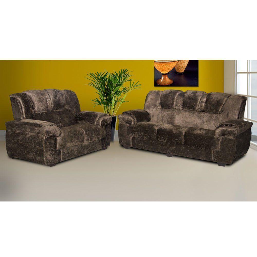 Conjunto Estofado Fluence 2 E 3 Lugares Paraná Marrom - 1