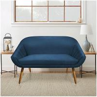 Kit 01 Namoradeira 02 Lugares E 02 Poltronas Giovana Suede Azul Marinho - 8