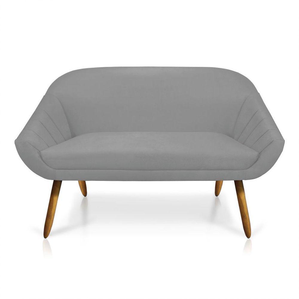 Kit 01 Namoradeira 02 Lugares E 01 Poltrona Giovana Suede Cinza - 4