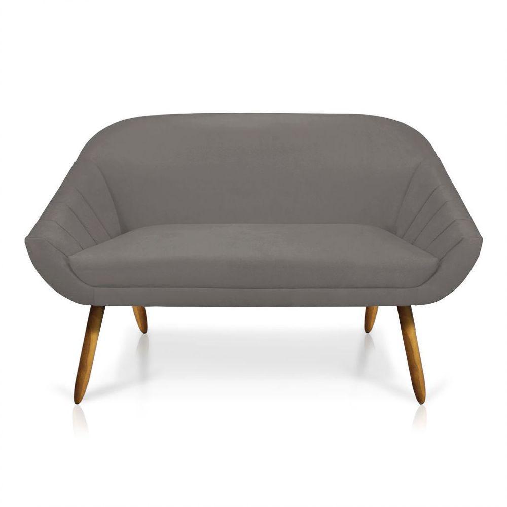 Kit 01 Namoradeira 02 Lugares E 02 Poltronas Giovana Suede Grafite - 8