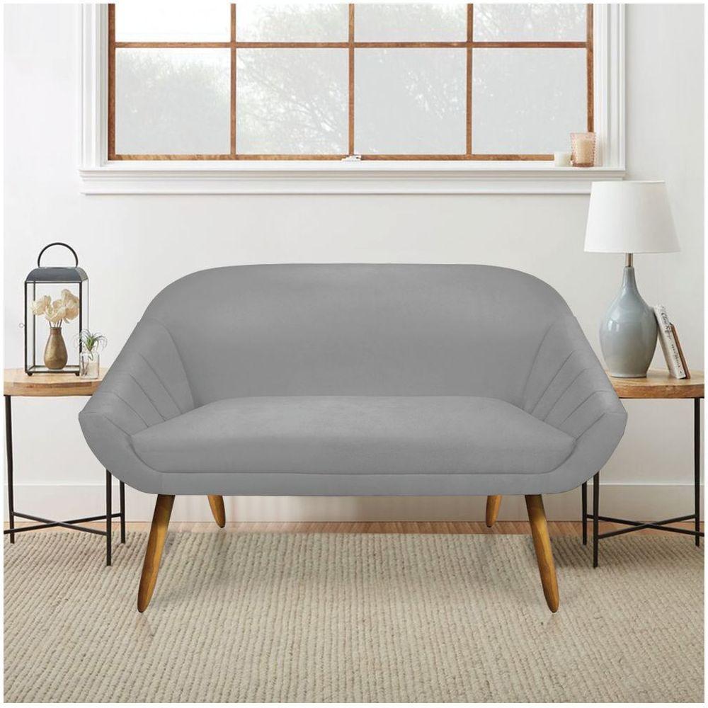 Kit 01 Namoradeira 02 Lugares E 01 Poltrona Giovana Suede Cinza - 6