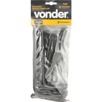 Chave Hexalobular T60 C- Furo Guia Crv C- 05 Peças Vonder