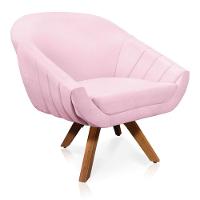 Kit 01 Namoradeira 02 Lugares E 02 Poltronas Giovana Suede Rosa Bebê - 5