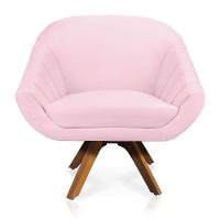 Kit 01 Namoradeira 02 Lugares E 02 Poltronas Giovana Suede Rosa Bebê - 6